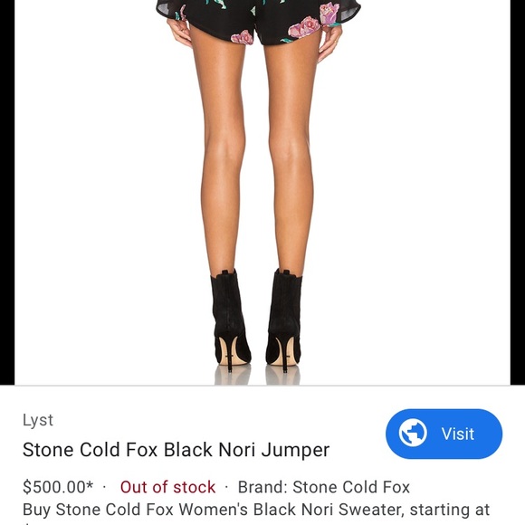 Stone Cold Fox Nori keyhole Romper 100% silk 3 L - Picture 8 of 8